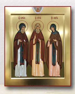 Икона «Кирилл, Мария и Сергий Радонежские, преподобные» Черемхово